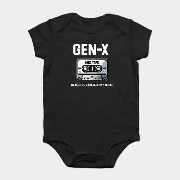 Gen-X Mix Tape Baby Bodysuit by UrbanLifeApparel